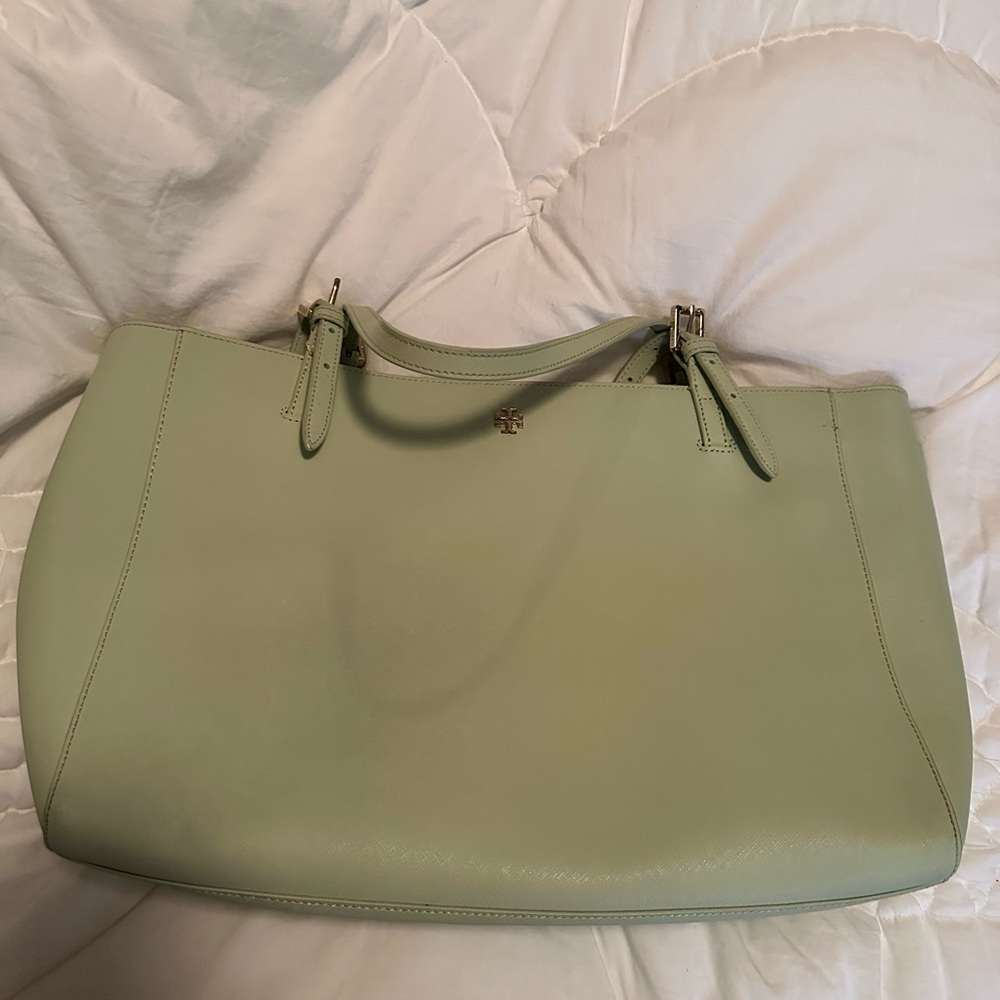Mint Green Tory Burch Tote Bag